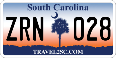SC license plate ZRN028