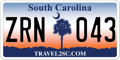 SC license plate ZRN043