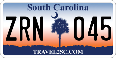 SC license plate ZRN045