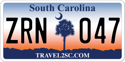 SC license plate ZRN047