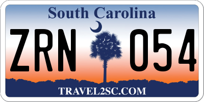 SC license plate ZRN054