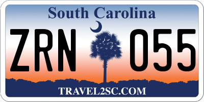 SC license plate ZRN055