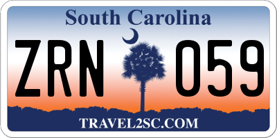 SC license plate ZRN059