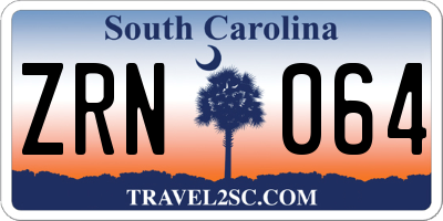 SC license plate ZRN064