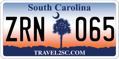 SC license plate ZRN065