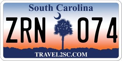 SC license plate ZRN074