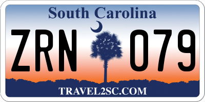 SC license plate ZRN079
