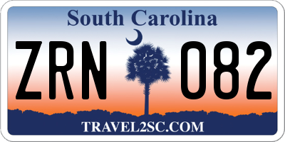 SC license plate ZRN082