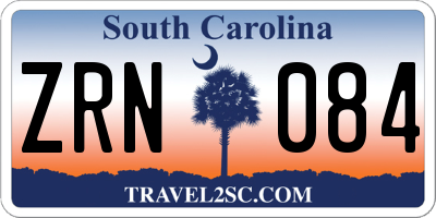 SC license plate ZRN084