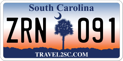 SC license plate ZRN091