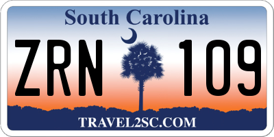 SC license plate ZRN109