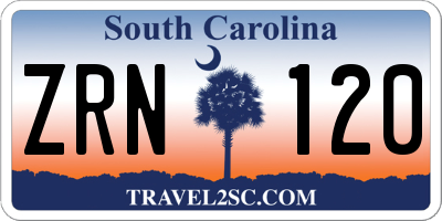 SC license plate ZRN120