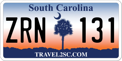 SC license plate ZRN131