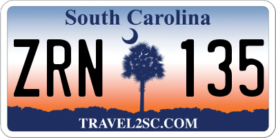 SC license plate ZRN135