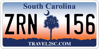 SC license plate ZRN156