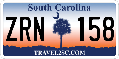 SC license plate ZRN158