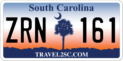 SC license plate ZRN161