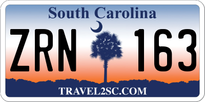 SC license plate ZRN163