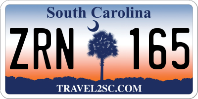 SC license plate ZRN165