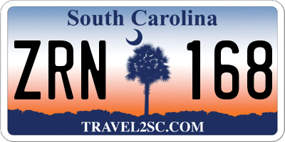 SC license plate ZRN168
