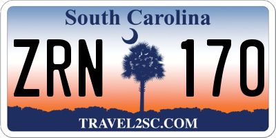 SC license plate ZRN170