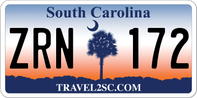SC license plate ZRN172