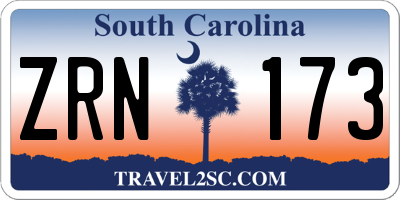 SC license plate ZRN173