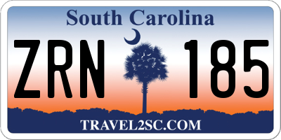 SC license plate ZRN185