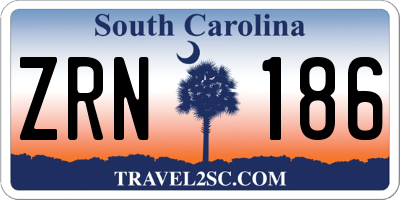 SC license plate ZRN186