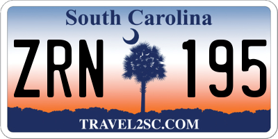 SC license plate ZRN195