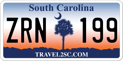 SC license plate ZRN199