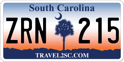 SC license plate ZRN215