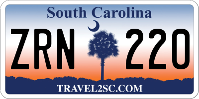 SC license plate ZRN220
