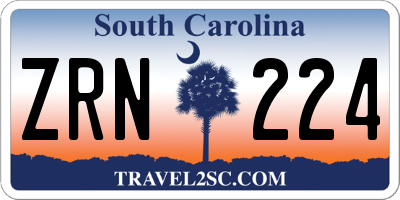 SC license plate ZRN224