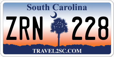 SC license plate ZRN228