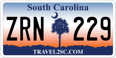 SC license plate ZRN229