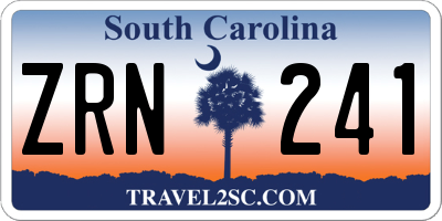SC license plate ZRN241