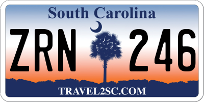 SC license plate ZRN246