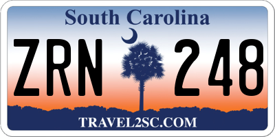 SC license plate ZRN248