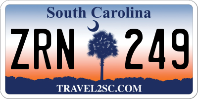 SC license plate ZRN249