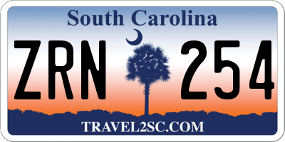 SC license plate ZRN254