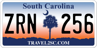SC license plate ZRN256