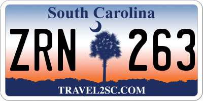 SC license plate ZRN263