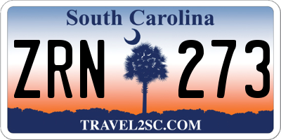 SC license plate ZRN273