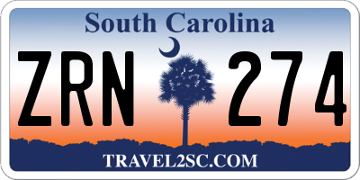 SC license plate ZRN274