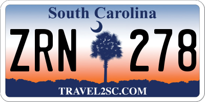 SC license plate ZRN278