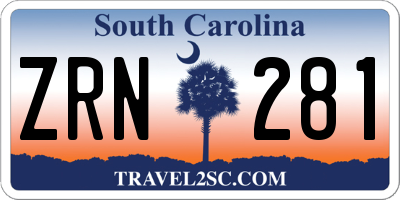 SC license plate ZRN281