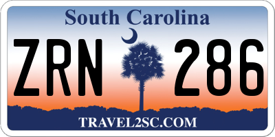 SC license plate ZRN286