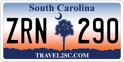 SC license plate ZRN290