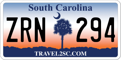 SC license plate ZRN294